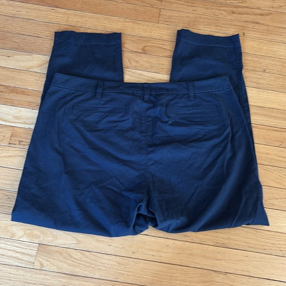 J Crew factory girlfriend high-rise chino navy blue size 16 flat front w/pockets - Picture 5 of 8